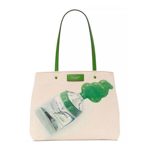 Kate Spade New York Squeeze Large Tote Bag Ks Green Paint Canvas NWT - Picture 1 of 5